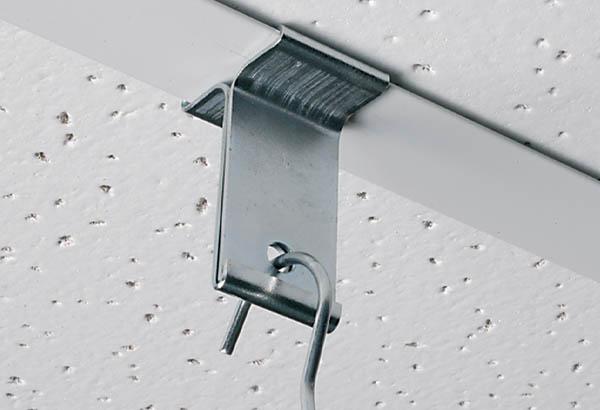 Attache en T Mâle et Femelle pour faux plafond et crochet fermé - Pour rail de 25 mm