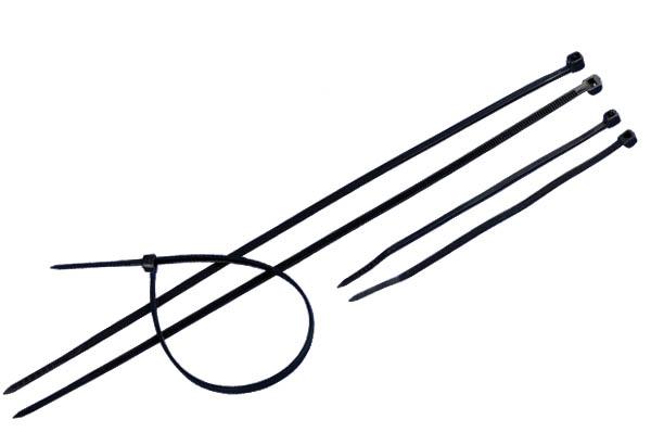 Lien cranté définitif noir - 100 x 2.5 mm