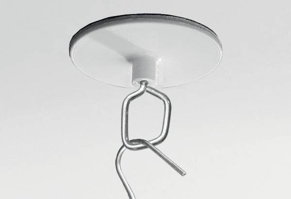 Crochet fermé rotatif en métal avec base adhésive ronde de Ø 40 mm