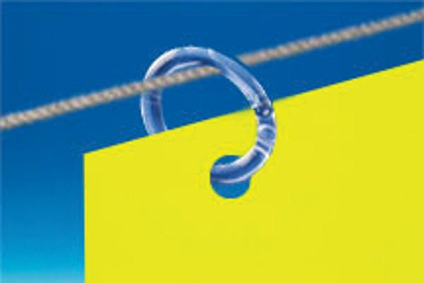 Anneau rond en PVC transparent - Diamètre 15 mm