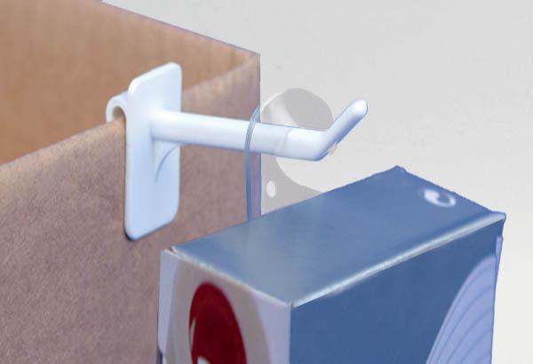 Hang-Tab rigide crochet ouvert en injecté adhésivé - Poids maxi 450g - 65 x 49 mm