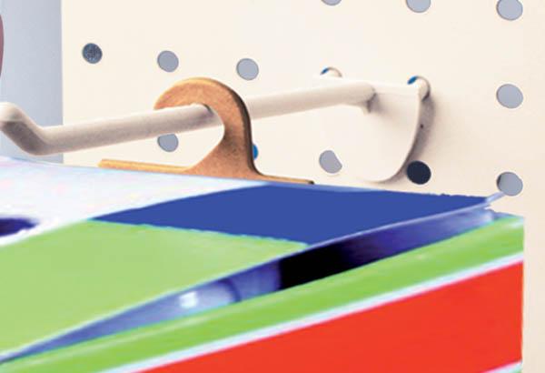 Hang-Tab rigide crochet ouvert en carton adhésivé - Poids maxi 300g - 50 x 32 mm