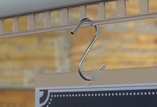 Crochet S en métal - Fil de Ø 2 mm - Hauteur 36 mm