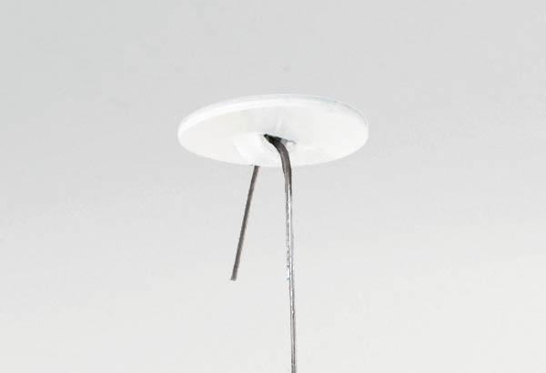 Crochet fermé en PVC blanc avec base adhésive ronde de Ø 20 mm - Platine