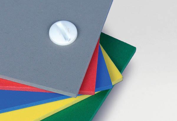 Vis de reliure de Ø 5 mm en plastique blanc avec serrage non permanent de 10 mm