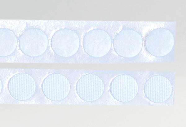 Pastille adhésivée CARAFIX® de Ø 13 mm blanche - Ruban crochet