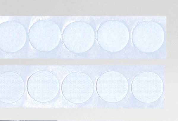 Pastille adhésivée CARAFIX® Ø 19 mm blanche - Ruban crochet