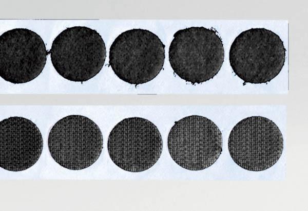 Pastille adhésivée CARAFIX® de Ø 19 mm noir - Ruban boucle
