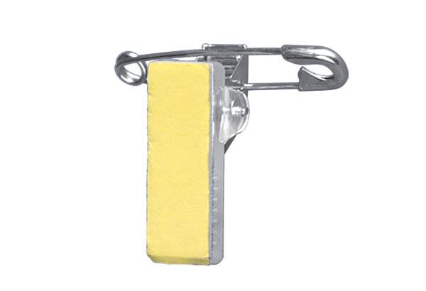 Pince épingle adhésivée verticale pour badge - 12 x 29 mm