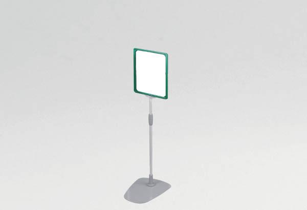 Kit cadre A4 vert avec socle métal et tige télescopique de 320 à 620 mm