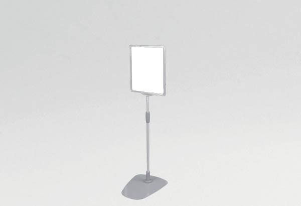 Kit cadre A4 transparent socle métal et tige télescopique de 320 à 620 mm