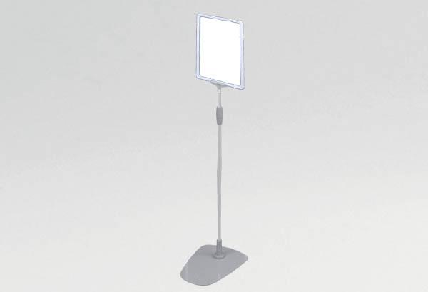 Kit cadre A4 blanc avec socle métal et tige télescopique de 600 à 1000 mm
