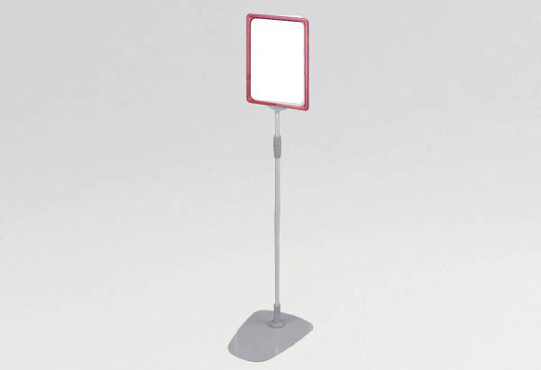 Kit cadre A4 rouge avec socle métal et tige télescopique de 600 à 1000 mm