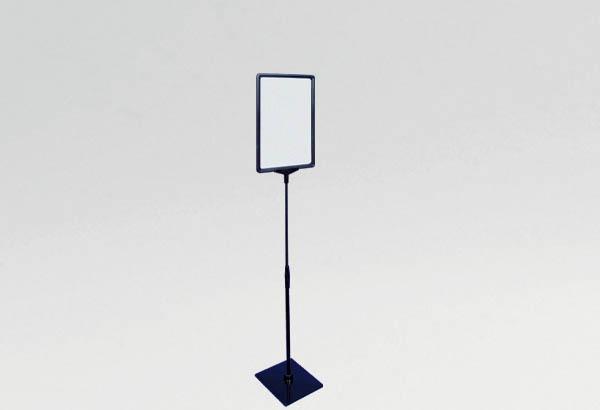 Kit cadre A4 noir avec socle plastique et tige télescopique de 320 à 620 mm