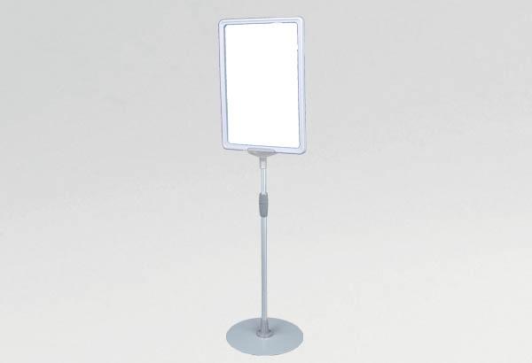 Kit cadre A4 blanc avec socle métal et tige télescopique de 370 à 650 mm