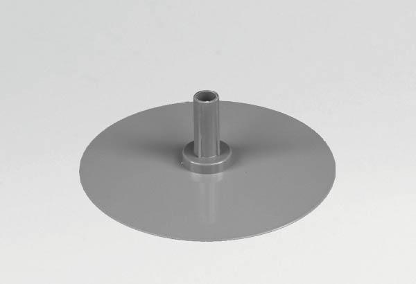 Socle rond gris de Ø 180 mm en métal pour tige de Ø 12 mm