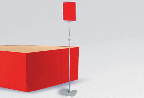 Maxi kit cadre A4 blanc socle métal et tige télescopique de 1000 à 1970 mm