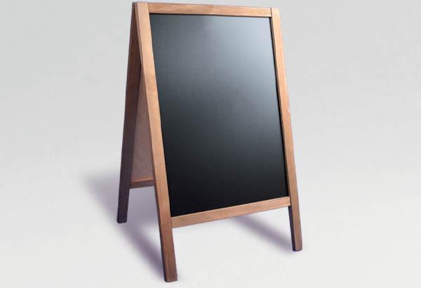Chevalet 2 faces support bois et panneau ardoisine - 510 x 900 mm - Profil 35 mm