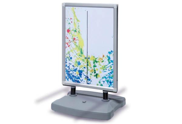 Stop trottoir cadre clippant 2 faces sur roulette - Format A0