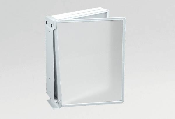 Porte-pochettes mural à visser en métal laqué blanc - 20 pochettes A4 gris