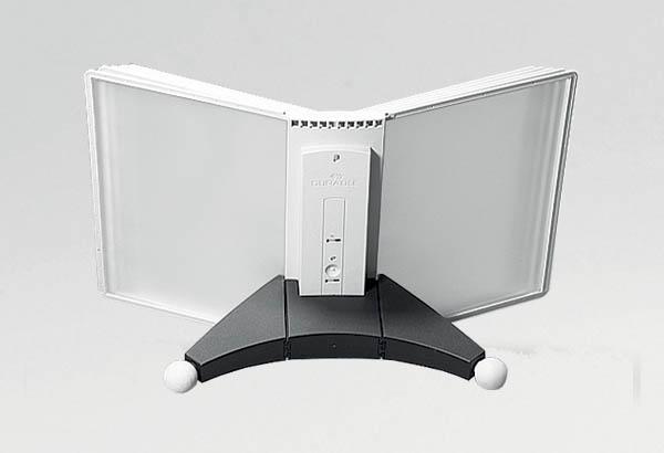 Porte pochettes de comptoir modulable métal laqué noir - 10 pochettes A4 gris