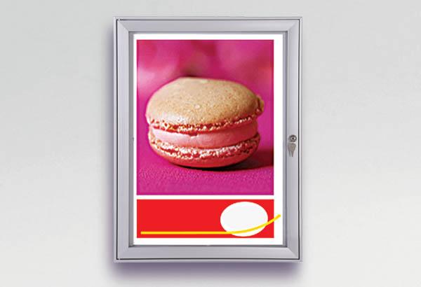 Vitrine en aluminium pour intérieure avec serrure - Vitrine de 3 x 2 - 6 formats A4