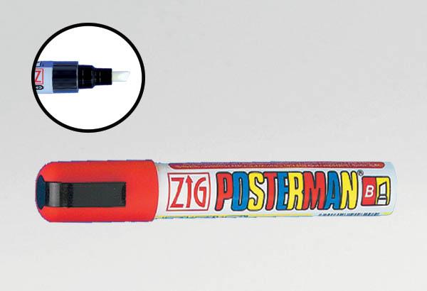 Marqueur craie Posterman® - Pointe biseautée de 6 mm rouge