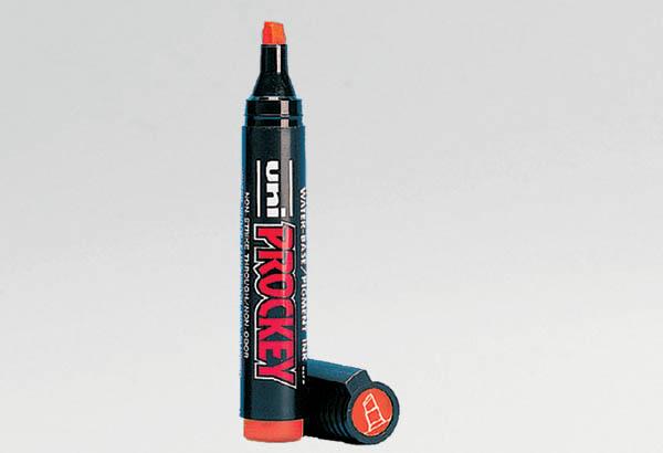 Feutre Prockey® permanent - Pointe biseautée de 6 mm rouge