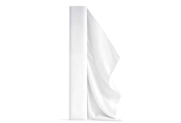 Rouleau de tissu uni coton gratté de 260 cm x 25 m - Blanc