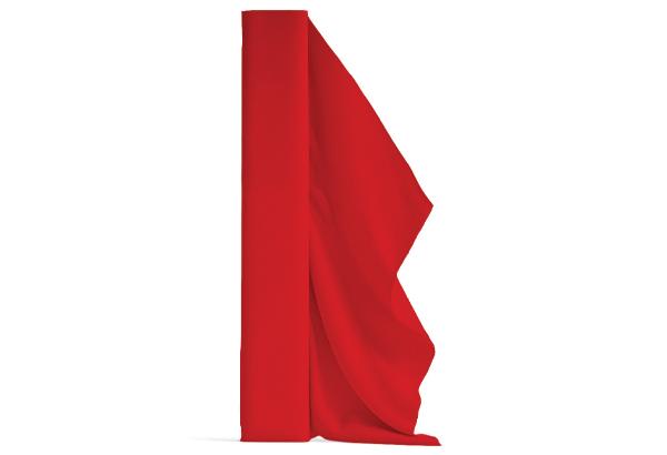 Rouleau de tissu uni coton gratté de 260 cm x 25 m - Rouge vif