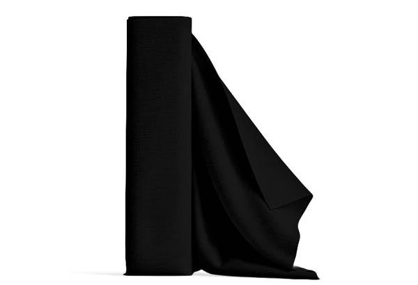 Rouleau de tissu uni aspect satiné de 150 cm x 50 m - Noir