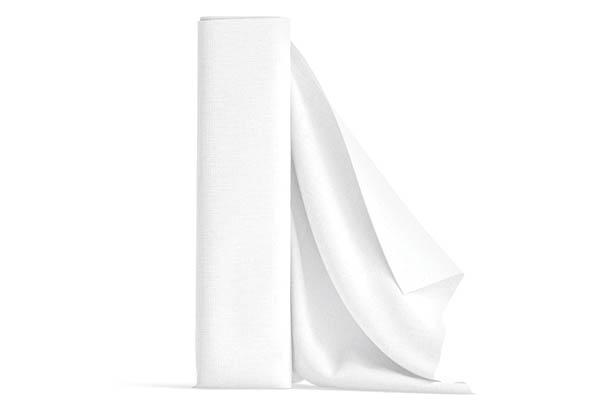Rouleau de tissu uni aspect satiné de 150 cm x 50 m - Blanc