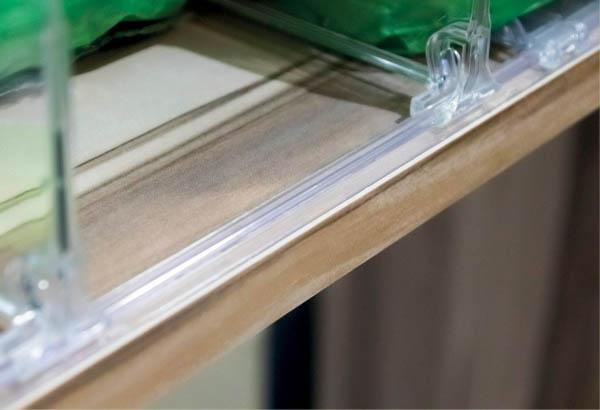 Rail standard adhésif transparent pour séparateur - 10 x 1330 mm