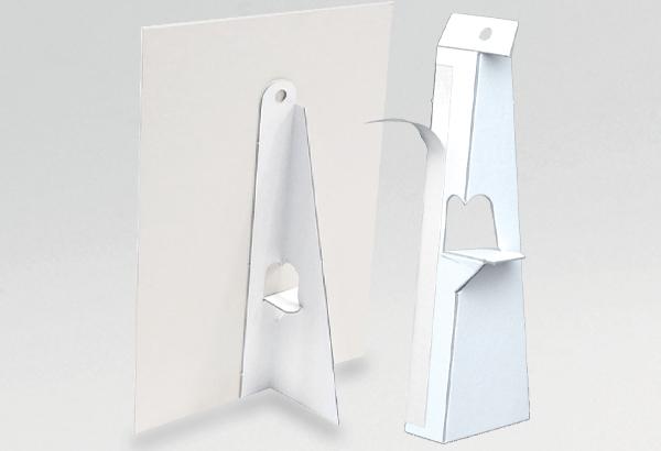 Chevalet carton 1 pied avec adhésif permanent - 350 x 100 mm