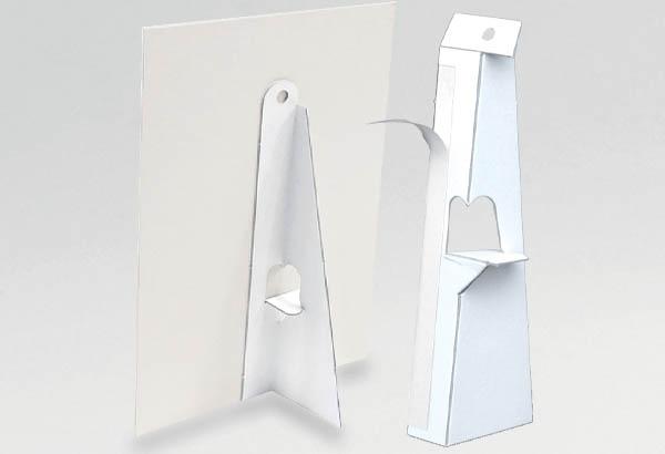 Chevalet carton 1 pied avec adhésif permanent - 250 x 80 mm