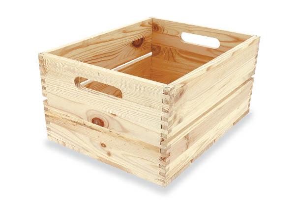 Cagette rectangulaire en pin naturel - 360 x 270 x 200 mm