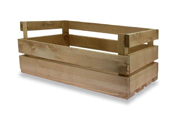 Cagette assymétrique en pin naturel - 500 x 300 x 200 mm