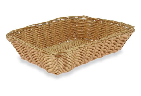 Corbeille rectangulaire en polypropylène miel - 330 x 220 x 80 mm