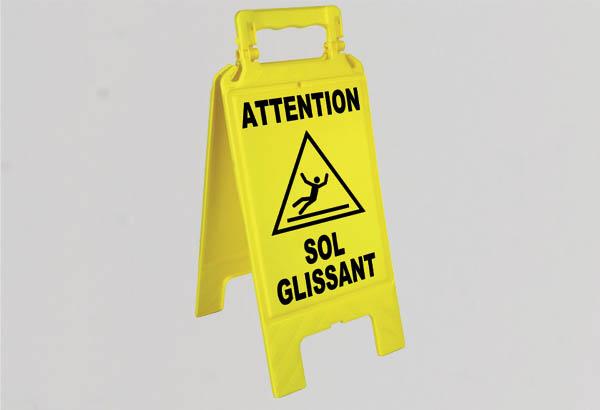 Chevalet signalisation sol glissant - 275 x 600 x 400 mm