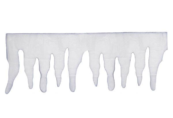 Bordure stalactites en feutrine blanche - Hauteur 35 cm - Longueur 200 cm