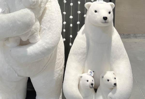 OURS GEANT + 2 BEBES H95cm