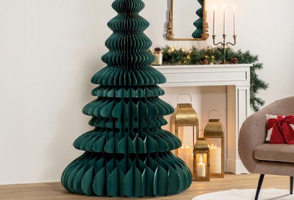Sapin en papier vert - Hauteur 180 cm - Diamètre 102 cm