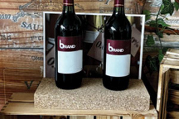 Glorifier en liège avec rainure pour visuel d'épaisseur 2 mm - 300 x 140 x 35 mm