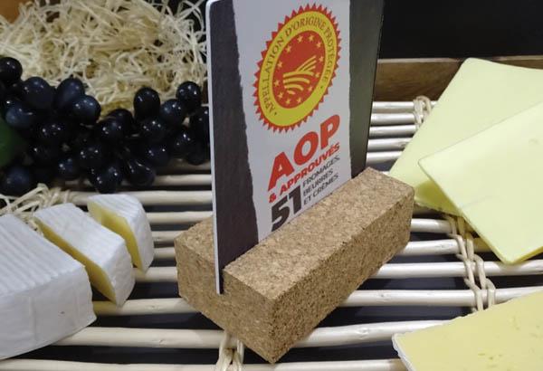 Porte-visuel en liège avec rainure pour visuel de format A6 de 2 mm d'épaisseur