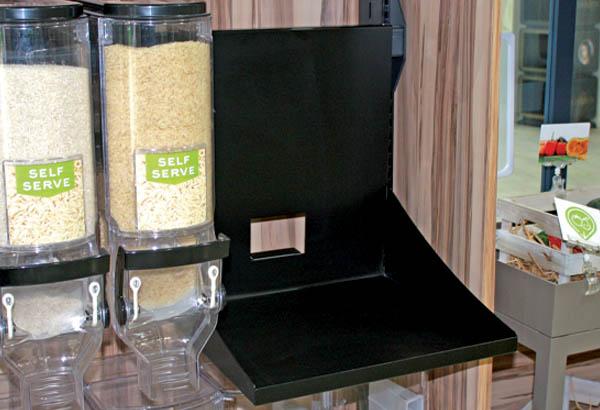 Support balance en métal noir pour barre de charge trémie - 490 x 445 x 370 mm