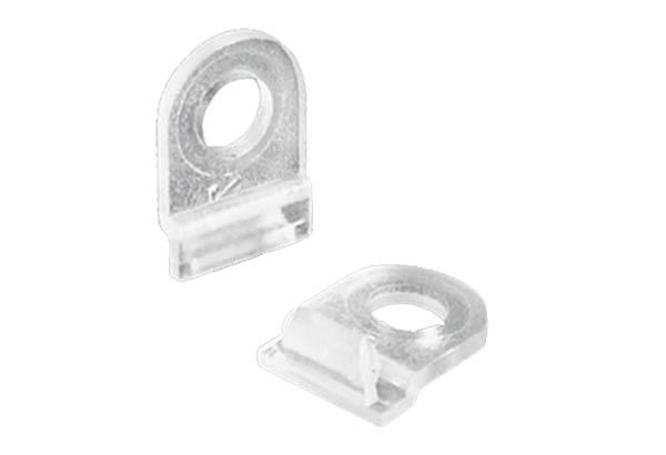 Crochet simple en PVC transparent pour profil clippant