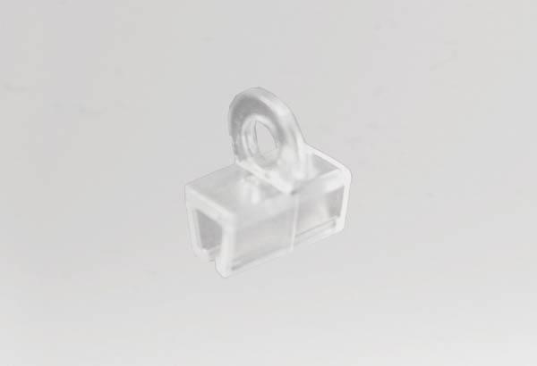 Crochet transparent pour profil rail ovale