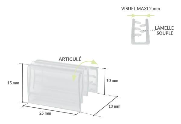 Accroche grip U "facing" pour profil porte-étiquette