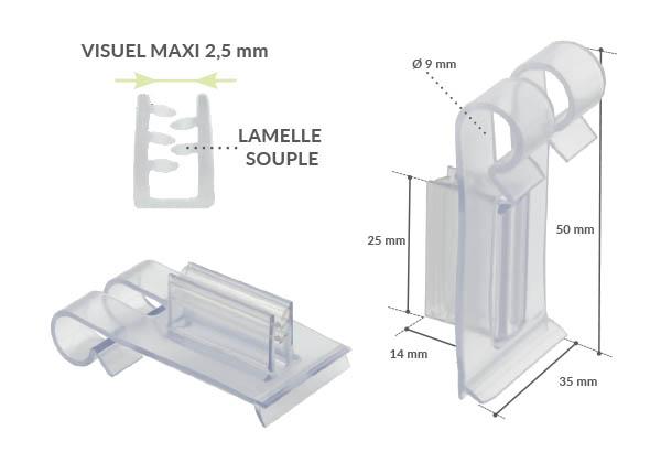 Accroche grip "drapeau" pour fil 10 mm de diam max