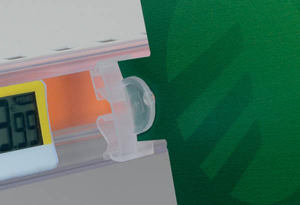 Accroche clip drapeau polyvalent - Rail électronique ou porte étiquette